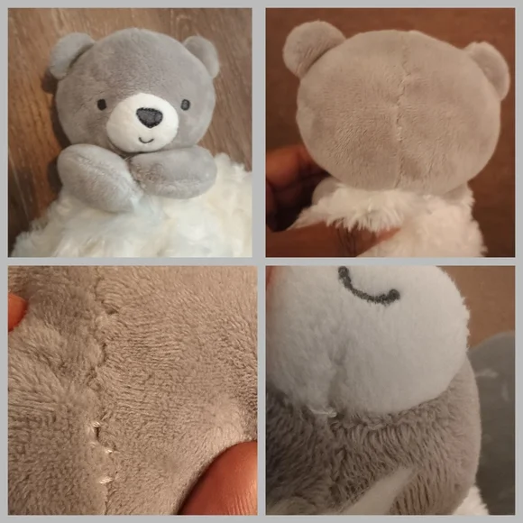 Carters Just One You Grey White Rosette Bear Clouds Lovey Baby Security Blanket - Picture 10 of 14